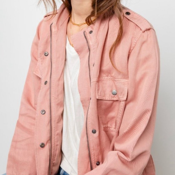 SOLD 💟 RAILS Collins Utility Linen Blend Jacket in Rose Dust Size Small - Picture 2 of 16
